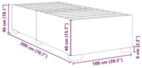 Πλαίσιο Κρεβατιού Μπλε 100x200 εκ. Υφασμάτινο - Μπλε