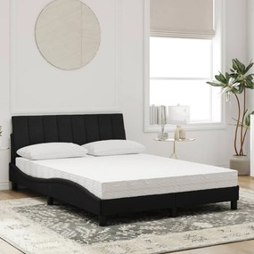 vidaXL Κρεβάτι με Στρώμα Μαύρο 140x200 εκ. Βελούδινο