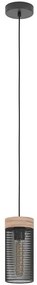 Φωτιστικό Οροφής Kilnsdale 43833 11x110cm 1xΕ27 40W Black-Brown Eglo Steel,Wood
