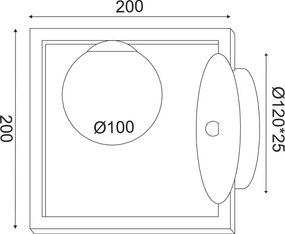 Απλίκα Τοίχου Aca Quadro OD91221W Black