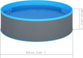 vidaXL Πισίνα Υπέργεια 350 x 90 εκ. Γκρι