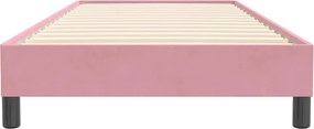 vidaXL Κρεβάτι Boxspring χωρίς Στρώμα Ροζ 90x220 εκ. Βελούδινο