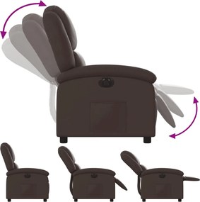vidaXL Πολυθρόνα Ηλεκτρική Ανακλινόμενη Καφέ Συνθ. Δέρμα