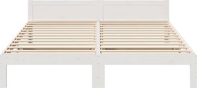 vidaXL Σκελετός Κρεβ. Χωρίς Στρώμα Λευκό 180x200 εκ Μασίφ Πεύκο