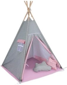 Παιδική σκηνή Baby Adventure Teepee Grey Pink Star