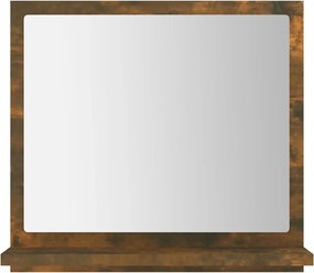 vidaXL Καθρέφτης Μπάνιου Καπνιστή Δρυς 40x10,5x37 εκ. Επεξεργ. Ξύλο