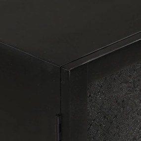 Ντουλάπι Μαύρο 55x30x77 εκ. από Μασίφ Ξύλο Μάνγκο και Σίδηρο - Μαύρο