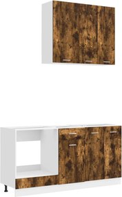 vidaXL Μονάδα κουζίνας LYON 5 pcs Καπνισμένο Ξύλο Δρυός
