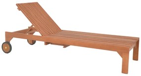 Ξαπλώστρα Sunnie meranti ξύλο σε φυσική απόχρωση 200x65x35εκ