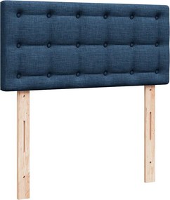 vidaXL Κρεβάτι Boxspring με Στρώμα Μπλε 90x200 εκ.Υφασμάτινο