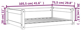 Κρεβάτι Σκύλου Καφέ Κεριού 105,5x75,5x28 εκ. Μασίφ Ξύλο Πεύκου - Καφέ