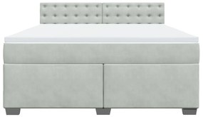 ΚΡΕΒΑΤΙ BOXSPRING ΜΕ ΣΤΡΩΜΑ ΑΝΟΙΧΤΟ ΓΚΡΙ 180X200 ΕΚ. ΒΕΛΟΥΔΙΝΟ 3288690