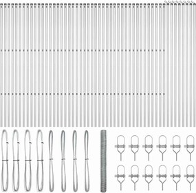 vidaXL Στύλος Περιφράξεων Ασημί 100 x 1,5 m (36 mm πλέγμα) Ατσάλι