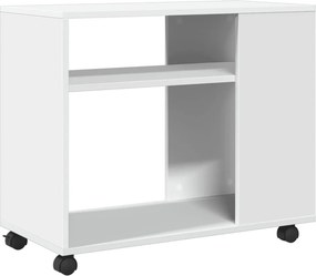 vidaXL Βοηθητικό Τραπέζι με Ρόδες Λευκό 70x35x60 εκ. Επεξεργ. Ξύλο