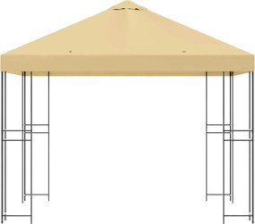 vidaXL Κιόσκι 3 x 3 m Κρεμ Πολυεστέρας και Χάλυβας 190 gsm