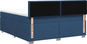 vidaXL Κρεβάτι Box Spring με Στρώμα και LED Μπλε 140 x 190 cm Ύφασμα
