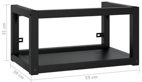 vidaXL Έπιπλο Μπάνιου Επιτοίχιο Μαύρο 59 x 38 x 31 εκ. Σιδερένιο