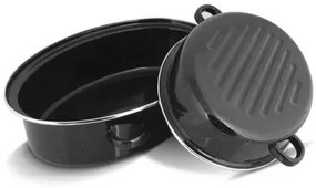 Lamart Γάστρα Εμαγιέ Με Καπάκι 40x29x17cm 6.3-3.2lt Μαύρο LT1185