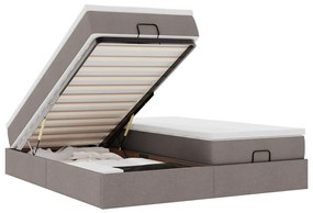 vidaXL Οθωμανικό κρεβάτι με στρώματα Taupe 160x200cm ύφασμα