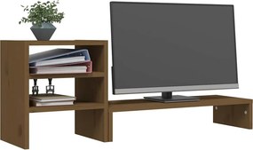 vidaXL Βάση Οθόνης Καφέ 81x20x30 εκ. από Μασίφ Ξύλο Πεύκου
