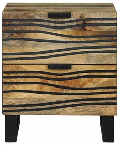 vidaXL Κομοδίνο 2 pcs Καφέ 40 x 33 x 46 εκ. Μασίφ ξύλο μάνγκο