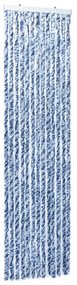 vidaXL Σήτα - Κουρτίνα Πόρτας Μπλε / Λευκό 90 x 200 εκ. από Σενίλ