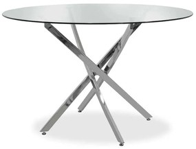 Τραπέζι Στρόγγυλο Steve 029-000030 Διαφανές Φ120x74.5cm Μέταλλο,Γυαλί