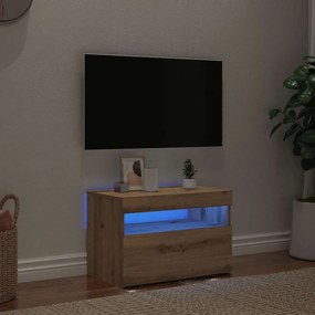 vidaXL ντουλάπι τηλεόρασης  με φώτα LED Artisan Oak Κατασκευασμένο ξύλο