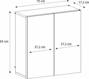 Καθρέπτης μπάνιου Binary Μegapap χρώμα λευκό 75x17,2x65εκ.