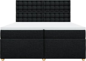 vidaXL Κρεβάτι Boxspring με Στρώμα Μαύρο 200x200 εκ. Υφασμάτινο