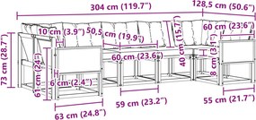 vidaXL Σειρά Καναπέ Εξωτερικού 7 pcs Φυσικό και Μπεζ