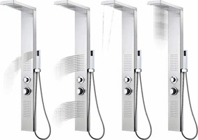 vidaXL Στήλη Ντους Υδρομασάζ Τετράγωνη από Ανοξείδωτο Ατσάλι