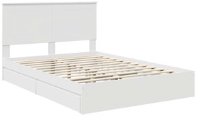 vidaXL Κρεβάτι Αποθήκης Λευκό 150 x 200 cm Επεξεργασμένο ξύλο