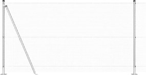 vidaXL Στύλος Περιφράξεων Ασημί 25 x 1,2 μ. (19 x 19 χιλ. δίκτυο)