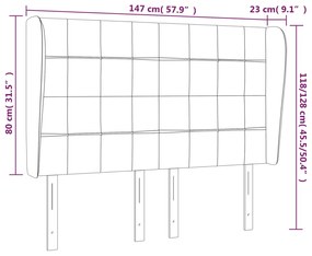 Κεφαλάρι με Πτερύγια Σκούρο Γκρι 147x23x118/128 εκ. Υφασμάτινο 3117955