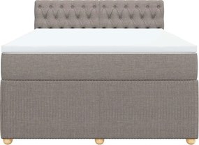 vidaXL Κρεβάτι Boxspring με Στρώμα Taupe 140x200 εκ. Υφασμάτινο