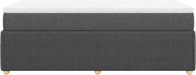 vidaXL Κρεβάτι Boxspring με Στρώμα Σκούρο Γκρι 90x190 εκ. Υφασμάτινο
