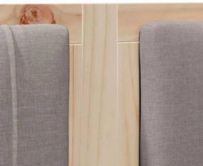 vidaXL Ταπετσαρισμένο κεφαλάρι Καφέ 120 cm Στερεά ξυλεία πεύκου