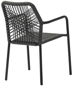 Τραπεζαρία Kliton-Kherson σετ 5τεμ pakoworld αλουμίνιο σε ανθρακί απόχρωση 80x80x74εκ