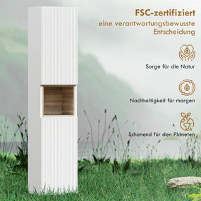 Ντουλάπι μπάνιου, αυτόνομο με 2 πόρτες και ανοιχτό ράφι, λευκό