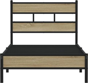 vidaXL Πλαίσιο Κρεβ. Χωρ. Στρώμα Sonoma Δρυς 90x200 εκ. Επεξ. Ξύλο