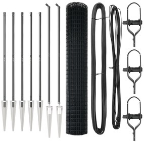 vidaXL Euro Fence με 7 Στήριξες Άγκυρας 1.5x10 μ Γαλβανισμένο Μέταλλο Γκρι