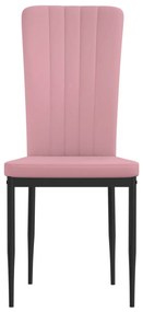 vidaXL Καρέκλες Τραπεζαρίας 4 τεμ. Ροζ Βελούδινες