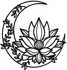 Διακοσμητικό Τοίχου Flower Moon 891TNL3237 70x70cm Black Wallity Μέταλλο