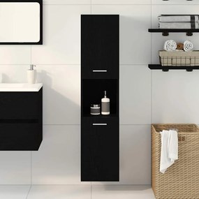 vidaXL Ντουλάπι Μπάνιου Μαύρη Οξυά 30 x 30 x 130 εκ Επεξεργασμένο ξύλο