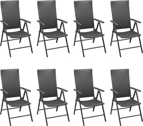 vidaXL Σετ Τραπεζαρίας Κήπου 9 Τεμαχίων Μαύρο και Καφέ