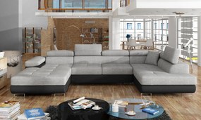 Γωνιακός καναπές Romeo-Δεξιά-Γκρι - Μαύρο