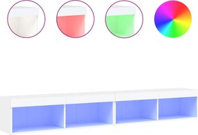 vidaXL Έπιπλα Τηλεόρασης με LED 2 τεμ. Λευκά 100 x 30 x 30 εκ.