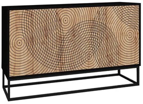 Μπουφές Themis 0228209 150x35x83,6cm Oak-Black Μελαμίνη,Μέταλλο