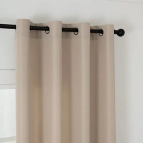 Beauty Home Κουρτίνα μεσαίας σκίασης με 8 μεταλλικούς κρίκους Effect Art 8443 140x270 Άμμου